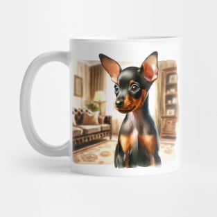 Watercolor Miniature Pinscher Puppies - Cute Puppy Mug